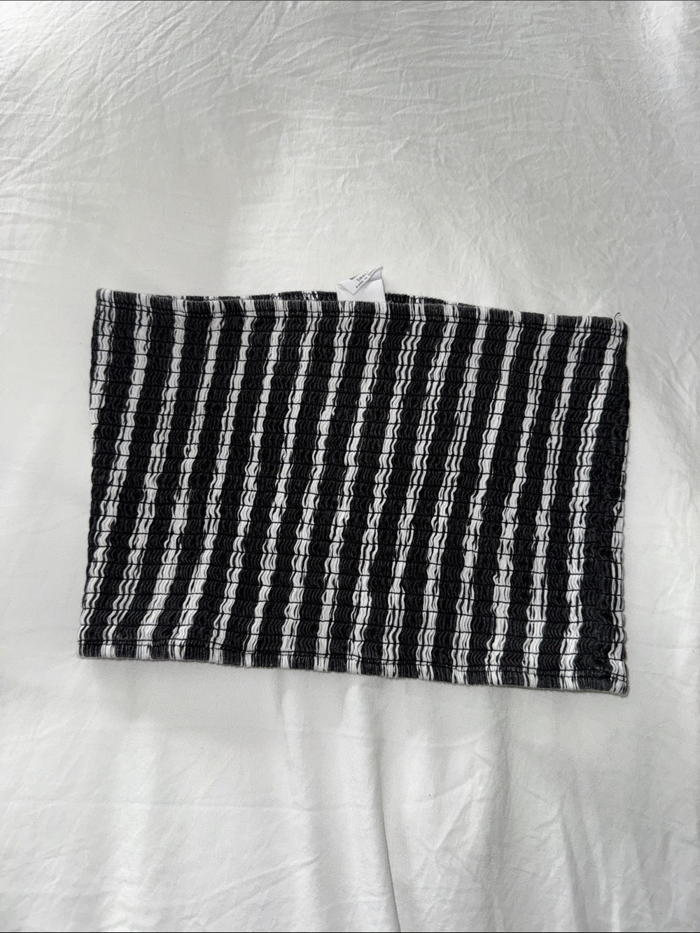 Black & White Striped Strapless Top